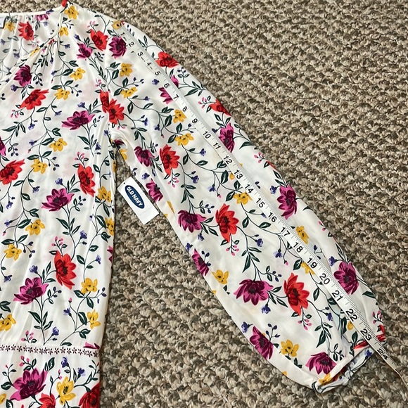 Old Navy Floral Long Sleeve Blouse - White - Picture 13 of 16
